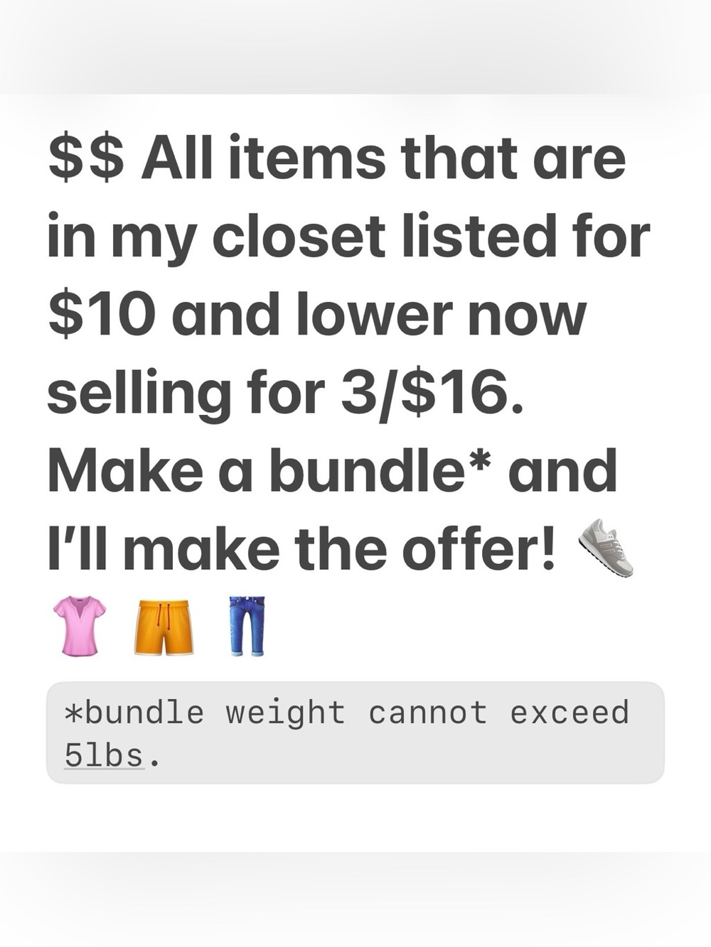 Closet Sale